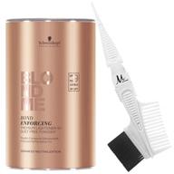 🔆 schwarzkopf blondme lightener 9+ bundle - 450g premium dust free powder with bond enforcing and m hair designs tint brush/comb (2 items) logo