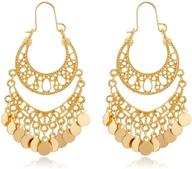 💃 indian gypsy dangle earrings for women - boho vintage coin hook drop earrings for girls logo
