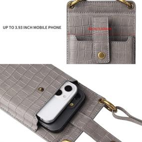 img 2 attached to 👜 [Upgrade] HIGHGO Women's Small Crossbody Cell Phone Wallet Shoulder Phone Purse, Travel Cellphone Shoulder Bags Card Holder for iPhone 11/12/12 Pro Max/11 Pro/Xs Max Samsung All Smartphone (Gray)