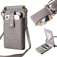 👜 [upgrade] highgo women's small crossbody cell phone wallet shoulder phone purse, travel cellphone shoulder bags card holder for iphone 11/12/12 pro max/11 pro/xs max samsung all smartphone (gray) logo