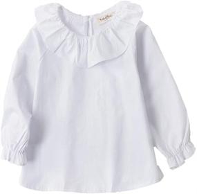 img 4 attached to 😍 Cute and Cozy: VIYOO Little Blouse, Cotton Sleeve Girls' Clothing - Perfect for Comfort and Style!