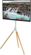 🖼️ vivo stand-tv65aw: artistic easel tv stand, 45-65 inch led lcd screen, studio tv display with adjustable swivel mount and tripod base in white logo