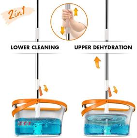 img 3 attached to 🧹 360 Self-Wringing Mop and Bucket System with Wringer, Comb, 6 Washable Refills, Telescopic Handle - Ideal for Efficient Cleaning on Various Floor Types