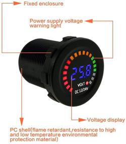 img 2 attached to IZTOSS 12V-24V Universal LED Display Digital Voltmeter with Low Voltage Alarm for Car Motorcycle Auto Truck - Measure Voltage 7-30V