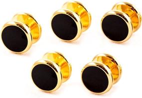 img 4 attached to Cuff Daddy Gold Black Shirt Studs Men's Accessories