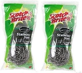 img 3 attached to 🧽 3M Scotch-Brite Stainless Steel Scouring Pad - Pack of 2 Pads