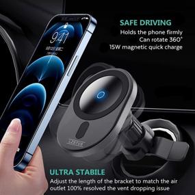 img 3 attached to 🚗 LZSTUS Magnetic Wireless Car Charger for iPhone 12/13/Mini/Pro/Pro Max | 15W Qi Fast Charging Magnetic Wireless Charger