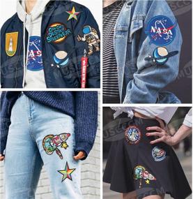 img 3 attached to Muscccm Space Planet Astronaut NASA Iron on Patches - Set of 13 | Embroidered Appliques for DIY Jeans, Jackets, Kid's Clothing, Bags, Caps, Canvas Shoes, Arts, Crafts, Sewing