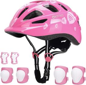 img 4 attached to 🔒 Ultimate Safety Set for Toddlers: Acorn Pattern Ultralight Helmet with Knee-Elbow-Wrist Pads - Adjustable for Boys & Girls aged 2-10 in Biking, Skateboarding & Scootering