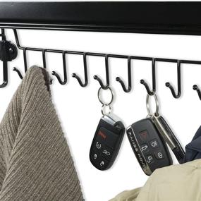 img 2 attached to 🔑 Organize Your Entryway with Wallniture's Wall Mount Mail Key Holder and Coat Rack: Features 12 Hooks and a Magazine Holder!
