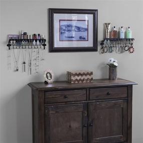 img 3 attached to 🔑 Organize Your Entryway with Wallniture's Wall Mount Mail Key Holder and Coat Rack: Features 12 Hooks and a Magazine Holder!