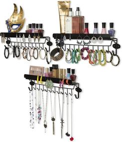 img 1 attached to 🔑 Organize Your Entryway with Wallniture's Wall Mount Mail Key Holder and Coat Rack: Features 12 Hooks and a Magazine Holder!