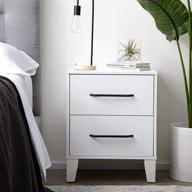edenbrook daley nightstand with two drawers - contemporary design - hassle-free assembly bedside table, white dresser logo