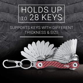 img 1 attached to 💼 Clips Smart Compact Key Holder Keychain - Sleek Carbon Fiber Design &amp; Advanced Features