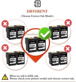 img 3 attached to 🖨️ Ejet Compatible Ink Cartridge Replacement for HP 63XL 63 XL, High Yield - Works with OfficeJet 3830 4650 5255, Envy 4520 4512 4516, Deskjet 1112 3630 3634 3639 3632 2132 Printer - Pack of 2 Black Ink Cartridges