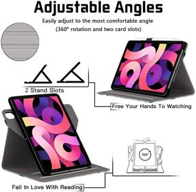 img 3 attached to Retear 360 Degree Rotating Case for iPad 10.9 Inch 2020 - Premium PU 📱 Leather Smart Cover for iPad Air 4th Gen. - Auto Sleep/Wake, Hard Stand, Protective Hard Shell