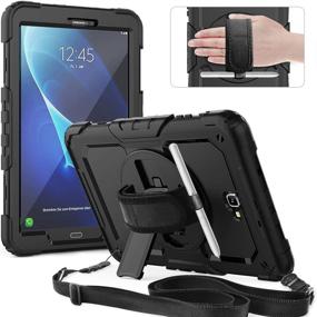 img 4 attached to 📱 Timecity Galaxy Tab A 10.1 Case - Full-Body Cover w/ Rotation Kickstand, Hand Strap, S Pen Holder, Screen Protector - Black (2016 Released Tablet SM-T580 T585 T587)