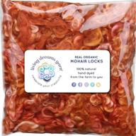 🧶 premium mohair locks - hand dyed organic wool fiber for doll hair and wigs, felting, blending, spinning, knitting, and embellishments. vibrant 1 ounce orange shade logo