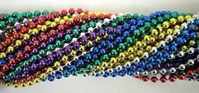 img 1 attached to Mardi Gras Spot 6D336COL 33 Inch 07mm Round Metallic 6 Color Mardi Gras Beads - 6 Dozen (72 Necklaces): The Ultimate Mardi Gras Party Beads in 6D336COL Design!