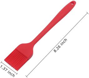 img 3 attached to 🍒 KUFUNG Heat Resistant Basting Brushes, Silicone Pastry Brushes, Ideal for Spreading Oil, Butter, Sauce, and Marinades on BBQ Grill, Barbecue, Kitchen Baking, and Cooking (M, Cherry Red)