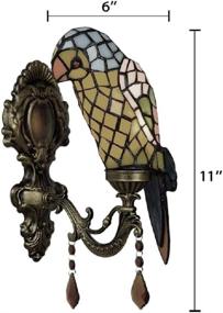 img 3 attached to 🦜 XINDAR LED Yellow Jewelries Glass Mirror Front Light Fixture Bedroom Wall Sconce Lamp - Tiffany Parrot Beside Wall Light