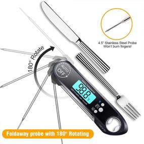 img 3 attached to Waterproof Thermometer Stainless Backlight Foldable