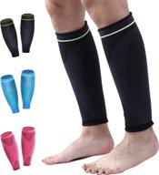 hirui calf compression sleeves for soccer cycling - calf brace shin guards support leg 🦵 compression socks, shin splint, varicose vein, calf pain relief - ideal for travel nurses and runners (pair) logo