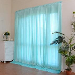 img 2 attached to 📸 10 ft x 10 ft Blue Polyester Photography Backdrop Drapes Curtains - Ideal for Weddings, Baby Showers, Birthday Parties, Home Events, Festivals, Restaurants, Receptions, and Window Decorations