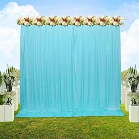 img 3 attached to 📸 10 ft x 10 ft Blue Polyester Photography Backdrop Drapes Curtains - Ideal for Weddings, Baby Showers, Birthday Parties, Home Events, Festivals, Restaurants, Receptions, and Window Decorations