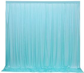 img 4 attached to 📸 10 ft x 10 ft Blue Polyester Photography Backdrop Drapes Curtains - Ideal for Weddings, Baby Showers, Birthday Parties, Home Events, Festivals, Restaurants, Receptions, and Window Decorations