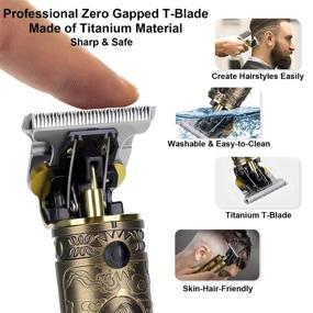 img 2 attached to 🔌 Rockubot Upgraded T Blade Trimmer: Professional Cordless Zero Gapped Hair Clippers for Men - Rechargeable & LED Display