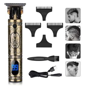 img 4 attached to 🔌 Rockubot Upgraded T Blade Trimmer: Professional Cordless Zero Gapped Hair Clippers for Men - Rechargeable & LED Display