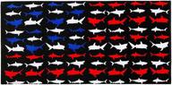 sharks american beach towel cotton logo