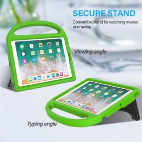 img 2 attached to VICVOL Kids iPad Case 9.7: 2018/2017 & Air 1/2 & Pro 9.7 | Shockproof Handle Stand & Screen Protector | Green | iPad 5th/6th Gen.