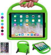 vicvol kids ipad case 9.7: 2018/2017 & air 1/2 & pro 9.7 | shockproof handle stand & screen protector | green | ipad 5th/6th gen. logo