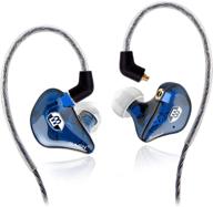 basn high-definition in ear monitor headphones with detachable mmcx earbuds and dual dynamic drivers - noise-isolating blue earphones for musicians logo