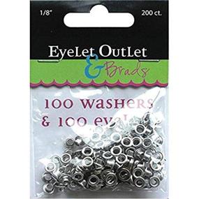 img 1 attached to Eyelet Outlet QEYE 169B: 100 Eyelets with Washers for All Your Crafting Needs