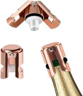 🍾 rose gold champagne stopper sealer: reusable & air-tight stainless steel corks for champagne, cava, prosecco, and sparkling wine – leak-proof stoppers saver (3 pack) logo