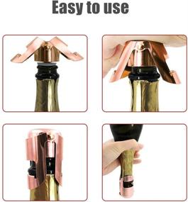 img 1 attached to 🍾 Rose Gold Champagne Stopper Sealer: Reusable & Air-Tight Stainless Steel Corks for Champagne, Cava, Prosecco, and Sparkling Wine – Leak-proof Stoppers Saver (3 Pack)