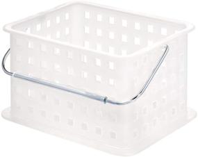 img 1 attached to 🧺 iDesign Spa Eco-Friendly Stackable Basket, 9.25&#34; x 6.69&#34; x 5.13&#34;, Frost