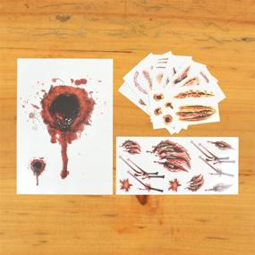 img 2 attached to COKOHAPPY Halloween Bleeding Wound Scar Blood Temporary Tattoos - 10 Sheets for Party, Cosplay, and Realistic Costume Look