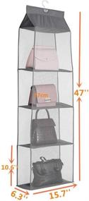 img 1 attached to Maximize Space and Stay Organized with the iEventStar 4 Grids Hanging Bag Handbag Purse Storage Organizer