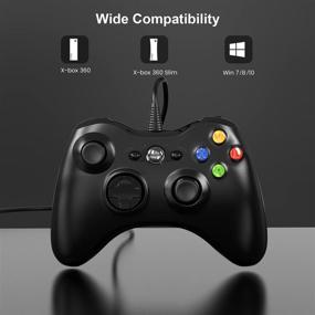 img 3 attached to 🎮 Wired Xbox 360 Controller for PC Windows 7/8/10 - USB Gamepad Joypad Joystick with Dual-Vbt, Trigger Buttons - Black