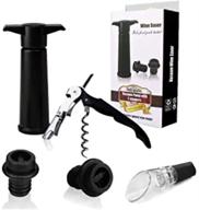 🍾 real vacuum wine bottle stoppers – reusable, preserves freshness and flavor, perfect gift for wine lovers (5, black) логотип