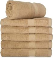 🛀 royal comfort 100% bath towels - 6-pack, 24x48, 10.5 lbs/dz - ideal for pool, gym, spa, dorm - tan color logo
