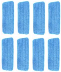 img 4 attached to Microfiber Spray Mop Replacement Pads - 8 Pack Wet Dry Floor Mops Refills, Reusable 16.5x5.5 Inch for Home &amp; Commercial Use, Blue