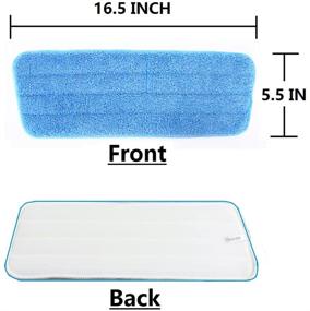 img 3 attached to Microfiber Spray Mop Replacement Pads - 8 Pack Wet Dry Floor Mops Refills, Reusable 16.5x5.5 Inch for Home &amp; Commercial Use, Blue