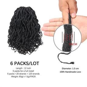 img 2 attached to 🔗 ToyoTress Toceana Curly Locs Crochet Hair Extensions - 12 inch 6 Pcs 1B Natural Black Pre-twisted Crochet Braids Pre-looped Synthetic Braiding Hair for Improved SEO