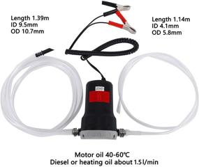 img 2 attached to 🚤 AuInLand 12V 60W Oil Diesel Fluid Pump Extractor with Hoses - Electric Oil Pump for Boat, Tubes, Truck, RV, ATV (Gray)