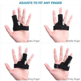 img 2 attached to 🖐️ Clispeed Finger Splint: Adjustable Trigger Finger Brace with Aluminum Support for Effective Pain Relief (Black)